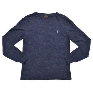 Blue Polo Long sleeve. Shallow V
